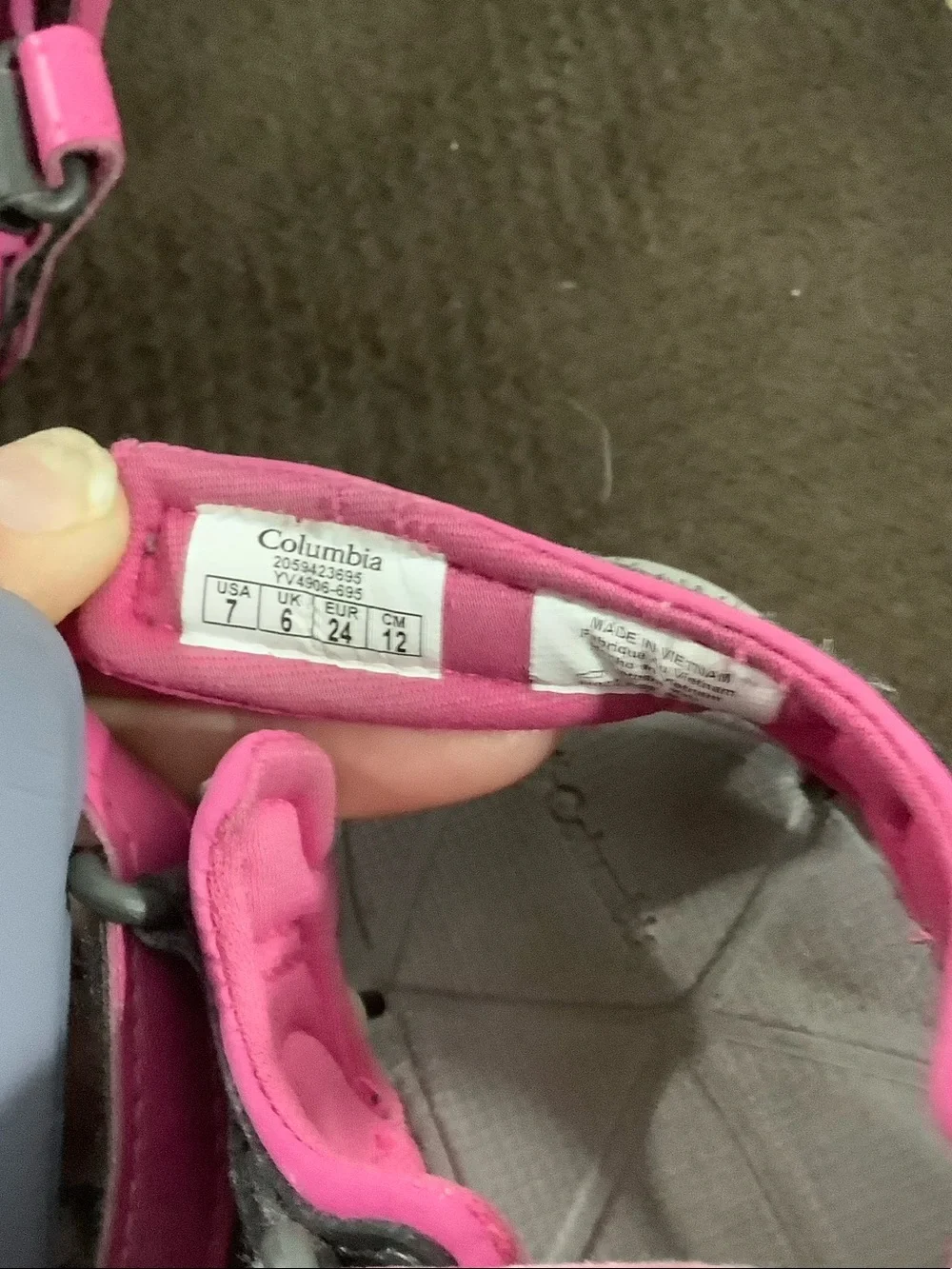 Columbia Kids Gray and Hot Pink Sport Sandals